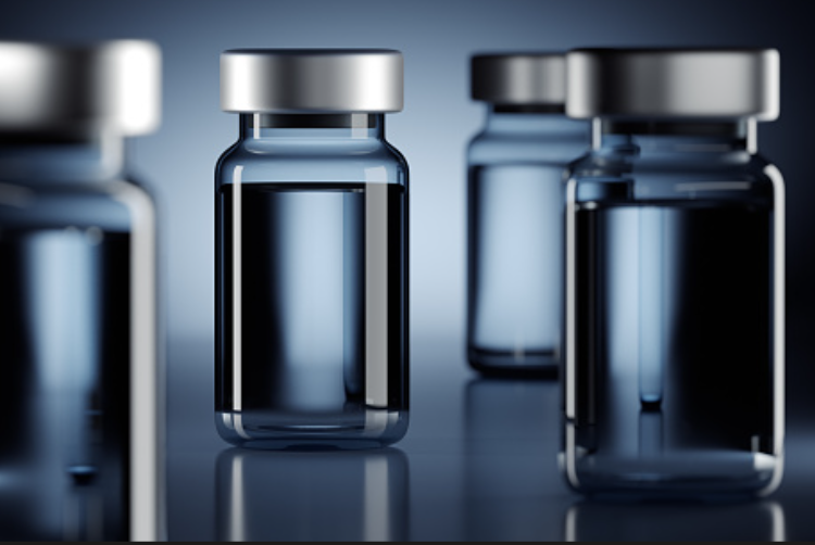 Research peptide vials in laboratory